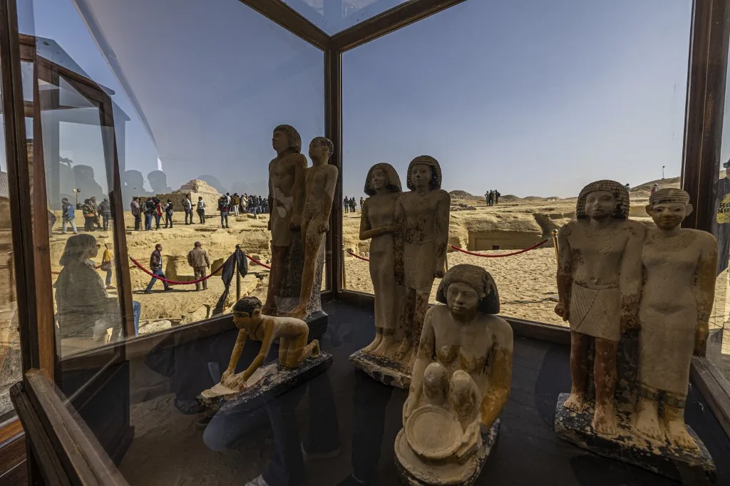 7 New Discoveries In Egypt 2023 12 1. Saqqara Necropolis: Tombs and Gold-Covered Sarcophagus
