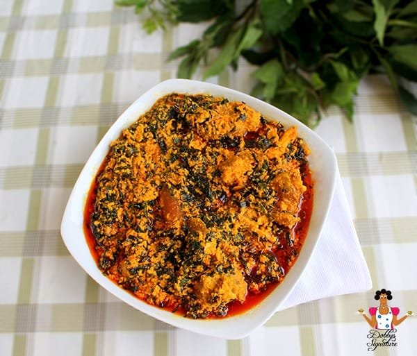 Egusi and Ugu (Fluted Pumpkin) Leaves