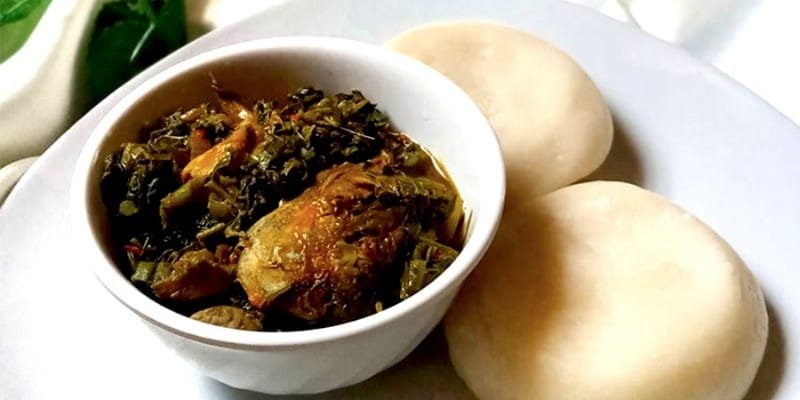 Vegetable Soup and Swallow 