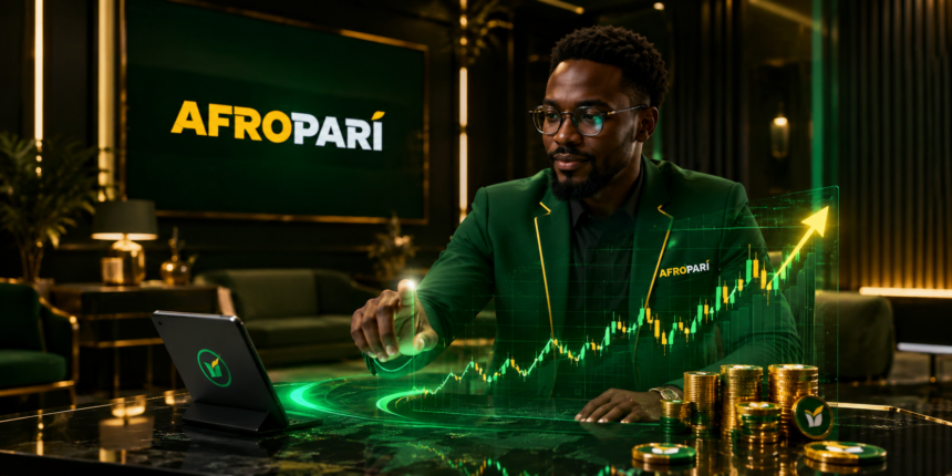 Investor analyzing holographic financial growth charts in a modern office