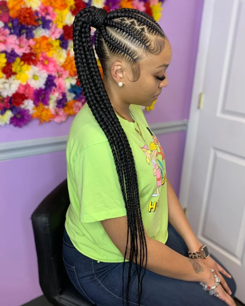 knotless braids ponytails