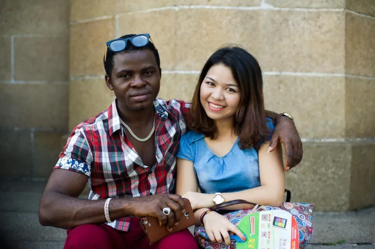 A Nigerian man and a Chinese woman 