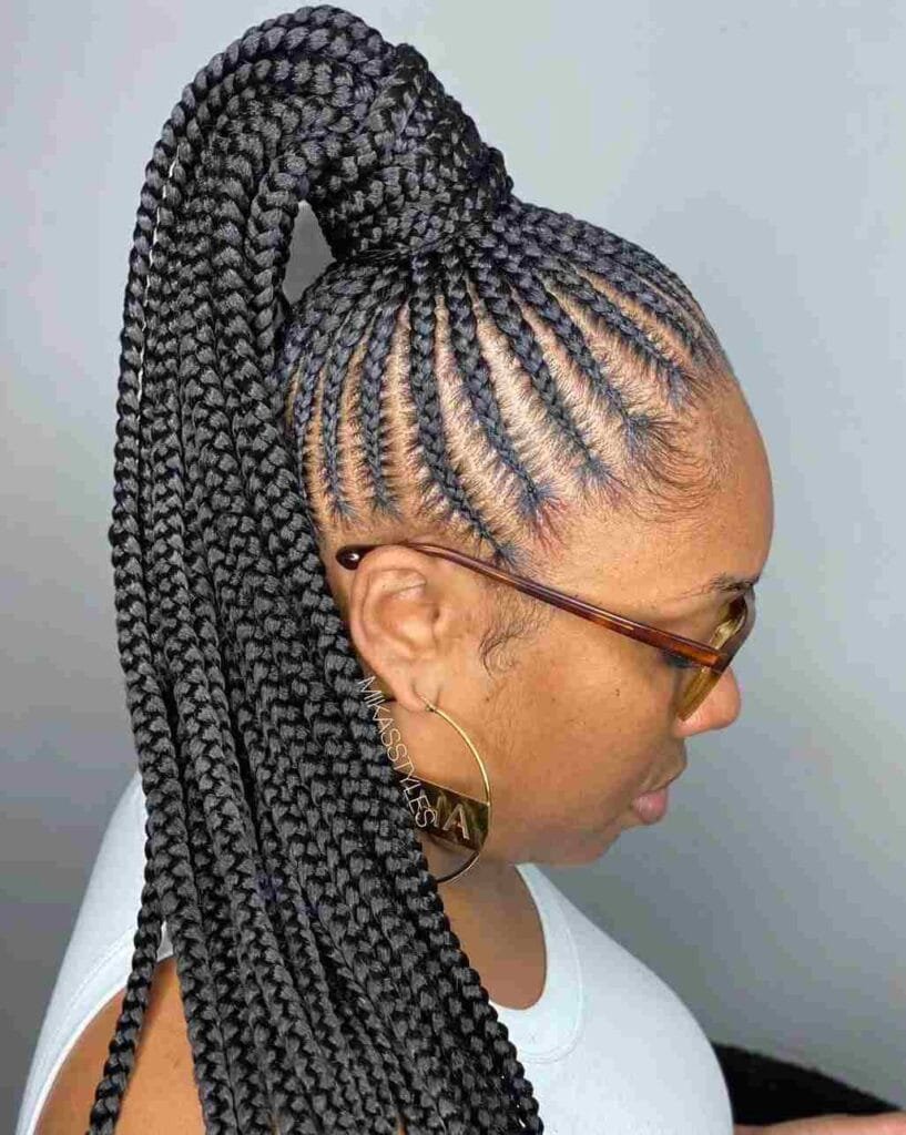 20 Ghana Weaving Styles You Should Try This Festive Season 50 Ghana Braided Updo Styled-up