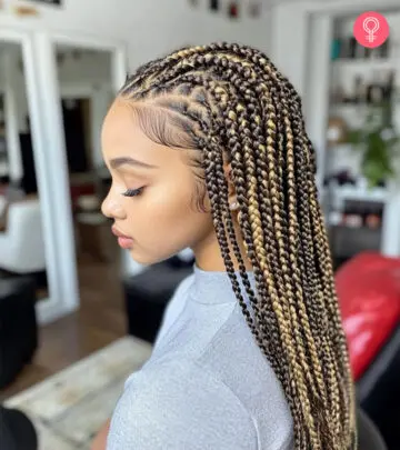 20 Ghana Weaving Styles You Should Try This Festive Season 46 Mixed-sized Long Flowing Braids